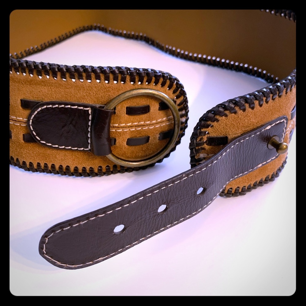 Rafe Suede Drop Waist Leather Belt - Size Medium